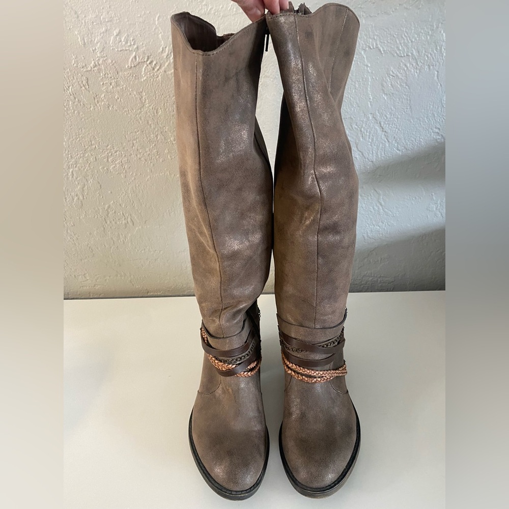 Brown/Gray Women's Knee High Boots